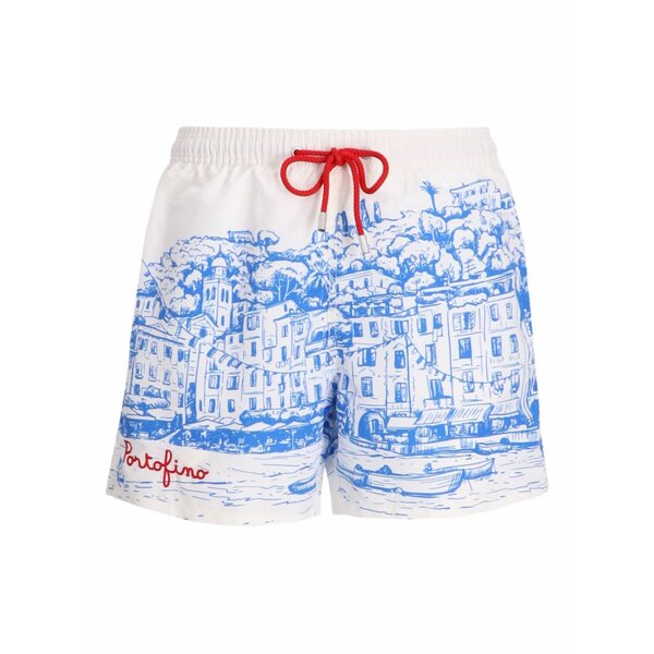 エムシーツーセイントバース メンズ 心地よいズボン下 ボトムス Printed swim shorts White