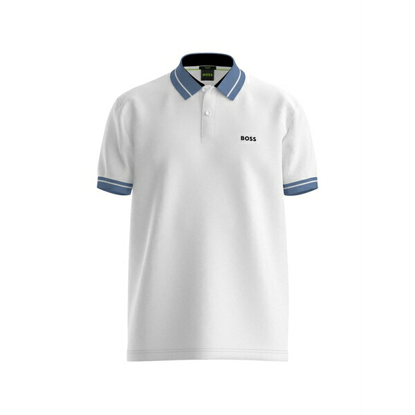 元締め メンズ スポーツシャツ トップス Stripe-detail polo shirt White