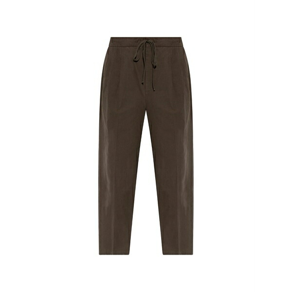 エフオージーエッセンシャルズ メンズ 心地好いズボン下 ボトムス Drawstring pleated trousers Brown