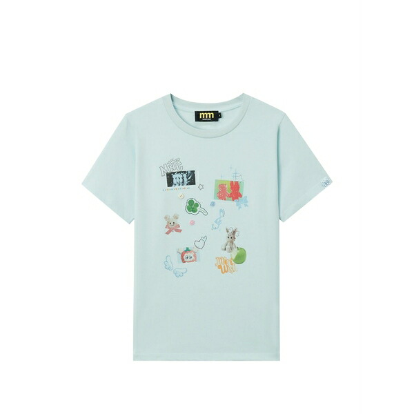 ミニ皮膚軟化剤 レディース ティーシャツ トップス Graphic-print t-shirt Blue