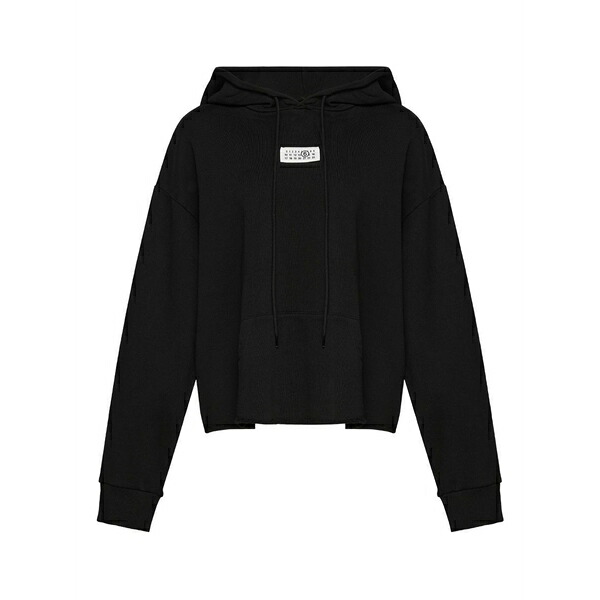 マルタンマルジェラ レディース パーカー・スウェットシャツ アウター Cotton hoodie Black|asty