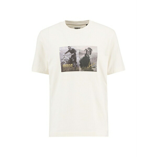 バブアー メンズ ティーシャツ トップス Steve mcqueen photographic-print t-shirt White