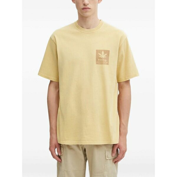 グラミチ メンズ プルオーバー トップス Hemp graphic t-shirt Yellow