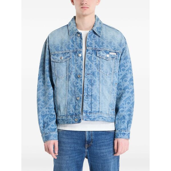 カルバンクライン メンズ 上衣＆上衣 アウター 90s logo monogram-print denim jacket Blue