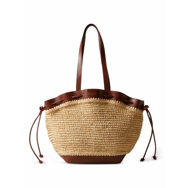 クローディピエルロ レディース トートバッグ 御徒面子 Raffia leather-trim tote bag Neutrals
