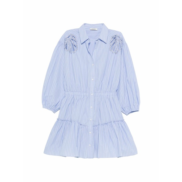 砂子ロ レディース 衣裳 トップス Striped-pattern mini dress Blue