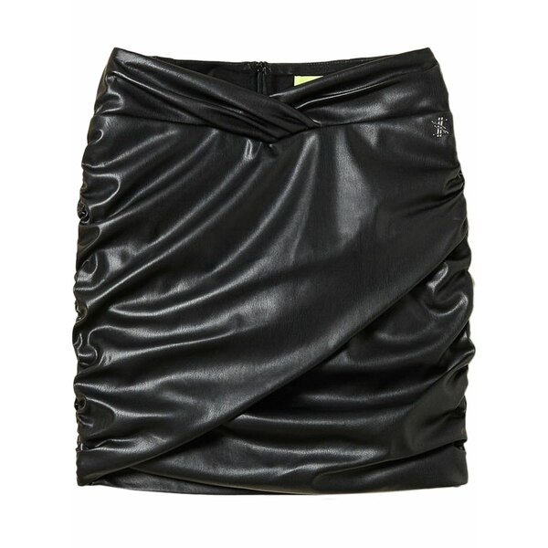 ツインセット レディース スカート ボトムス Myfo gathered mini skirt Black｜asty