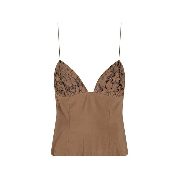 フェデリカ・トシ レディース カットソー トップス Lace vest Neutrals