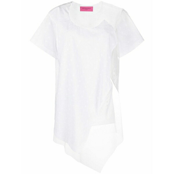 ビクターアンドロルフ レディース ティーシャツ トップス Floating time mesh-panel t-shirt White
