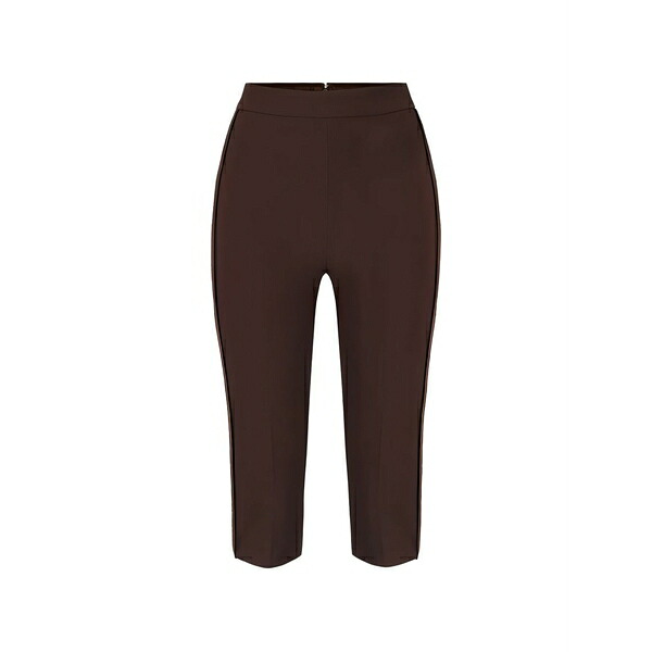 エリザベスフランキ レディース 心地よいズボン下 ボトムス Satin insert capri trousers Brown