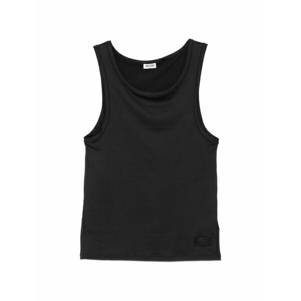 モスキーノ メンズ カットソー トップス Sleeveless tank top Black