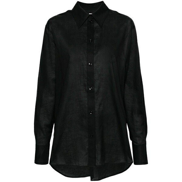 トーテム レディース プルオーバー トップス Long-sleeves buttoned shirt Black