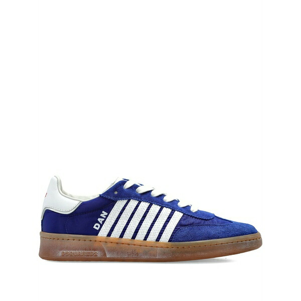 ディースクエアード レディース スニーカー シューズ Boxer striped leather sneakers Blue