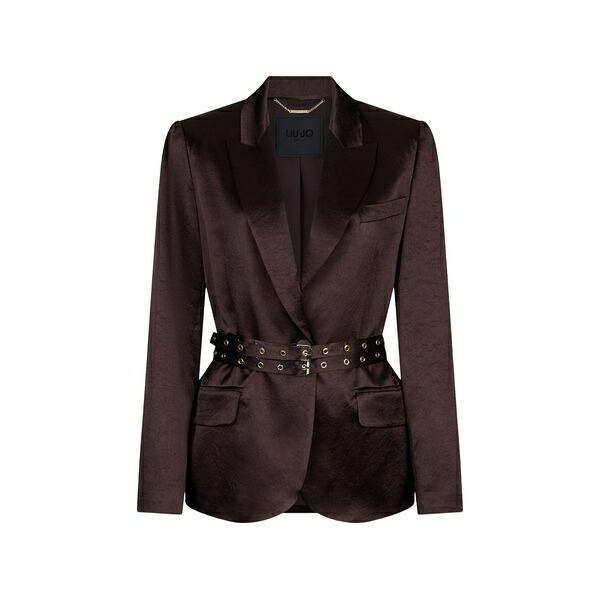 リュージョー レディース 上衣＆上衣 アウター Eyelet belted blazer Brown