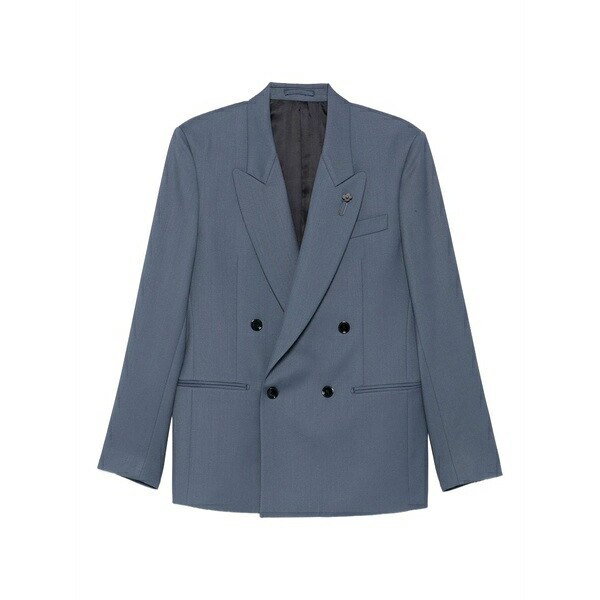ラルディーニ メンズ 上衣＆上衣 アウター Double-breasted wool jacket Blue