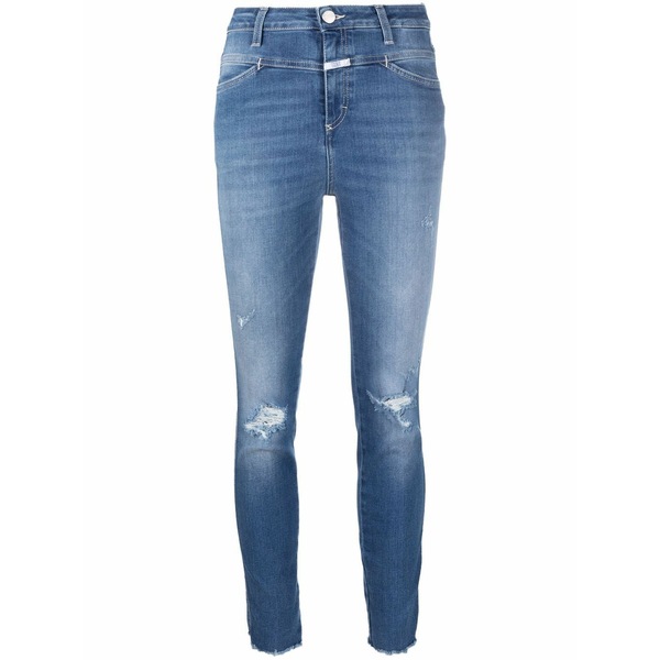 クローズド レディース ジーンズズボン下 ボトムス Distressed slim-fit jeans Blue