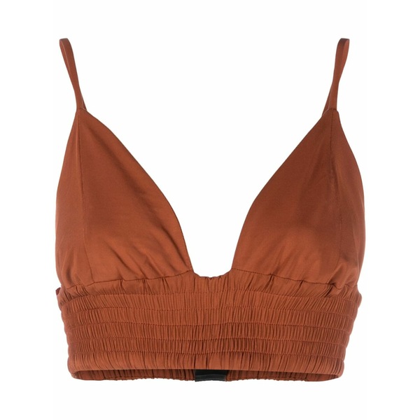 フェデリカ・トシ レディース カットソー トップス Triangle-cup shirred top Brown