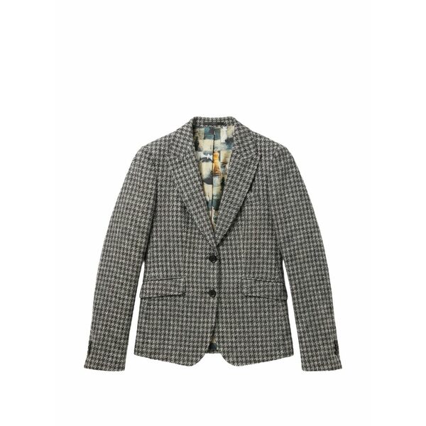 アブザイツ レディース 上衣＆上衣 アウター Houndstooth-pattern blazer Black