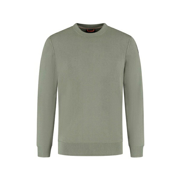 パラジャンパーズ メンズ パーカー・スウェットシャツ アウター Basic braw ribbed crew-neck sweatshirt Green