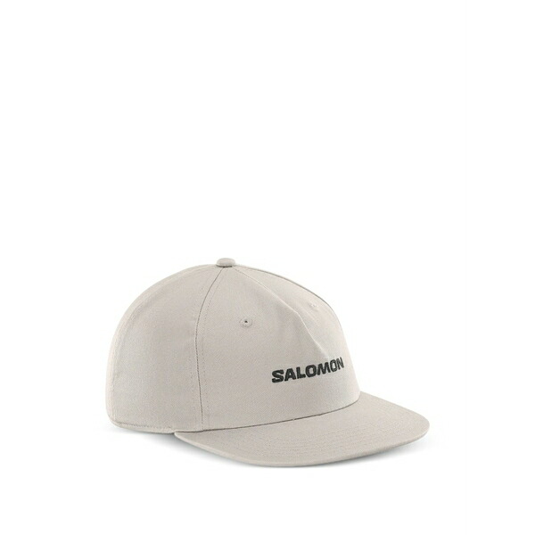 サロモン メンズ 鳥打ち帽 付属物 Logo-embroidered baseball cap Grey