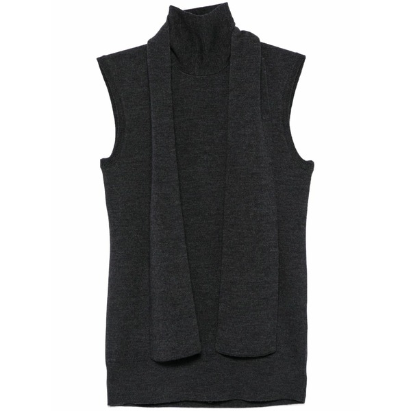 トーテム レディース カットソー トップス Scarf-detailing sleeveless top Grey