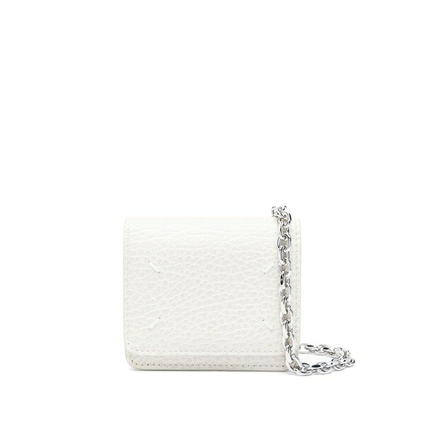 マルタンマルジェラ レディース 金入れ 付属物 Four stitches leather chain wallet Neutrals