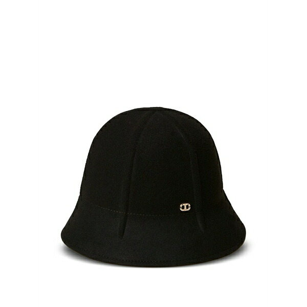 ツイン仕掛ける レディース かぶり笠 佩び物 Embellished cloche hat Black