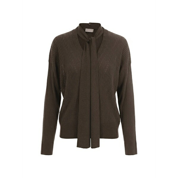 リュージョー レディース ニット&セーター アウター Tonal-bow ribbed-knit sweater Green｜asty 27,820円