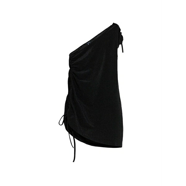 バルマン レディース 衣装 トップス One-shoulder drawstring-detail mini dress Black