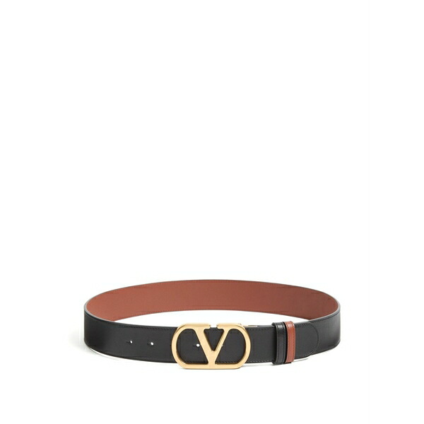 ヴァレンティノ ガラヴァーニ レディース 三尺帯 付属物 Reversible vlogo signature belt インチ glossy calfskin 40粍 Black