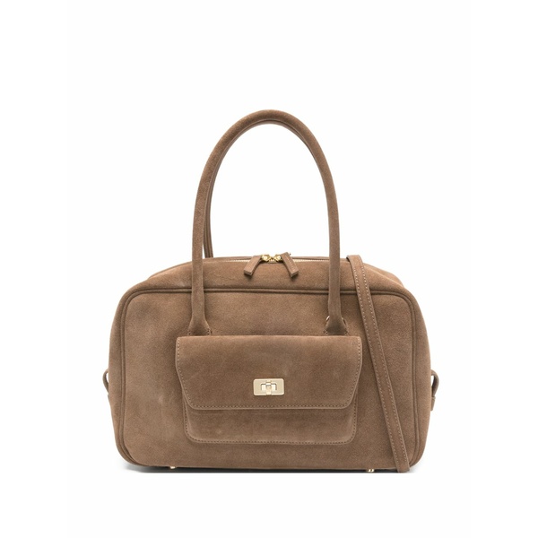 沙子ロ レディース トートバッグ 御徒面子 Suede tote bag Brown