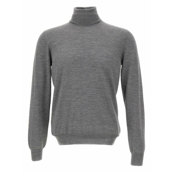 グランサッソ メンズ 編み物\u0026スウェーター アウター Turtleneck ribbed sweater Grey