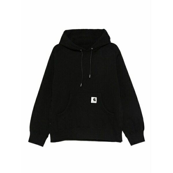 サカイ レディース パーカー・スウェットシャツ アウター Logo-patch hoodie  Black