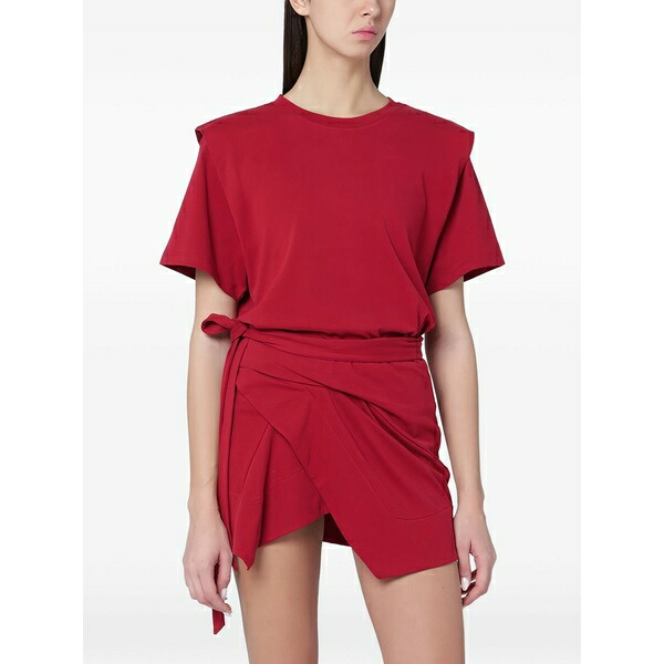 イザ呼びりん マラン レディース ティーシャツ トップス Shoulder detail t-shirt Red