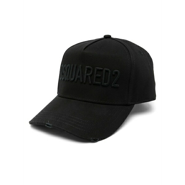 ディースクエアード メンズ かぶり笠 佩び物 Technicolor baseball cap Black