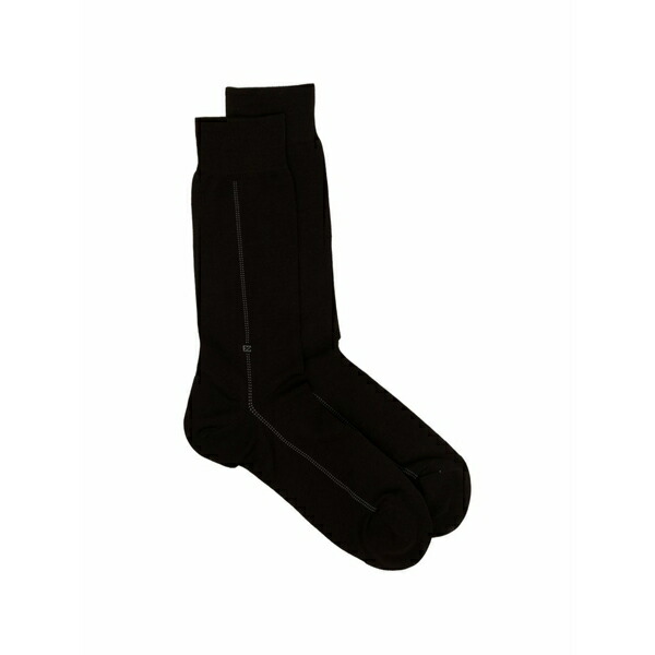 ゼニア メンズ ソックス アンダー御召しもの Ribbed-cuff socks Brown