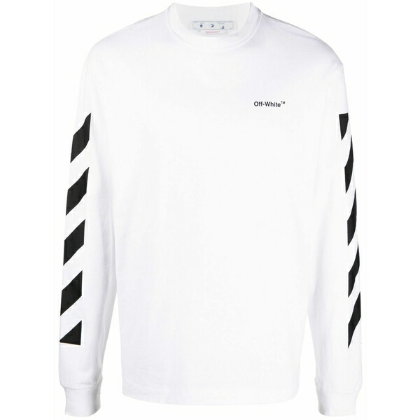 象牙色 メンズ プルオーバー トップス Logo-print long-sleeve t-shirt  White