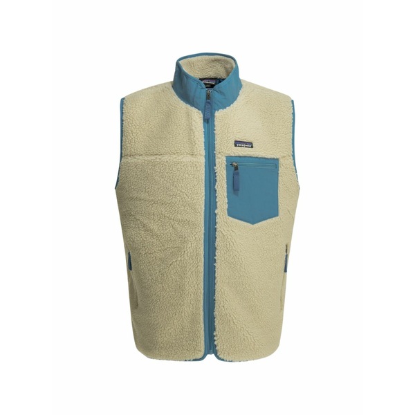 パタゴニア メンズ 厚地の外套 アウター Fleece-texture panelled gilet Neutrals