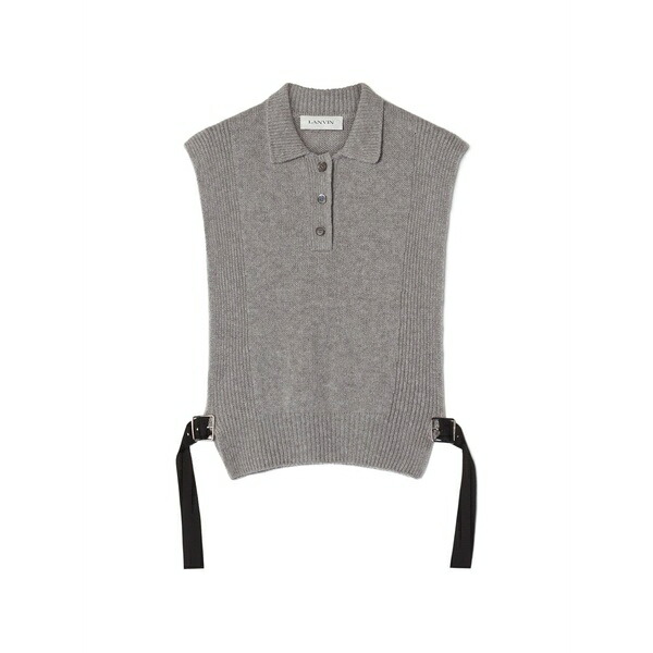 ランバン レディース 編み物\u0026スウェーター アウター Ribbed-trim sweater Grey