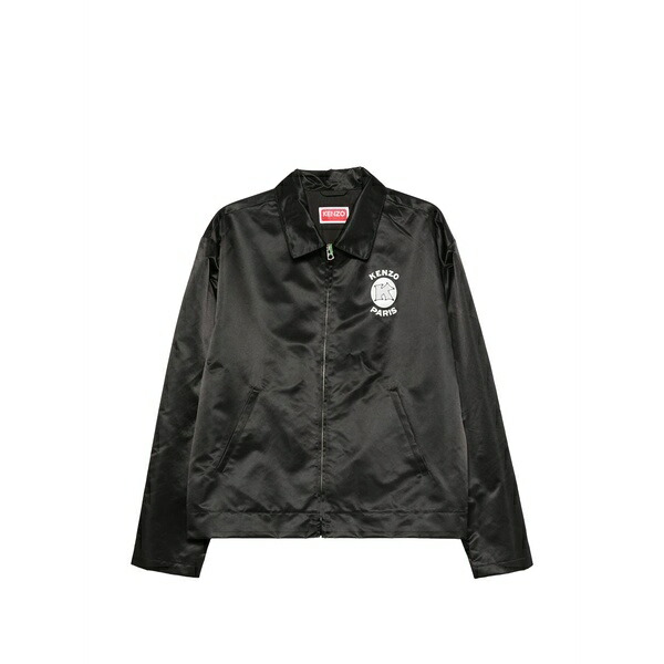 ケンゾー メンズ 上衣＆上衣 アウター Logo-print satin jacket Black