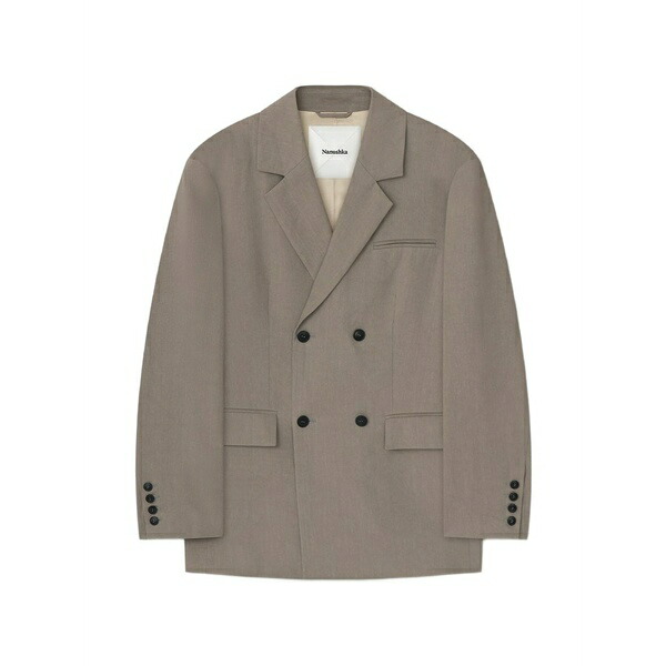 ナヌーシュカ レディース 上衣＆上衣 アウター Boxy double-breasted blazer Grey