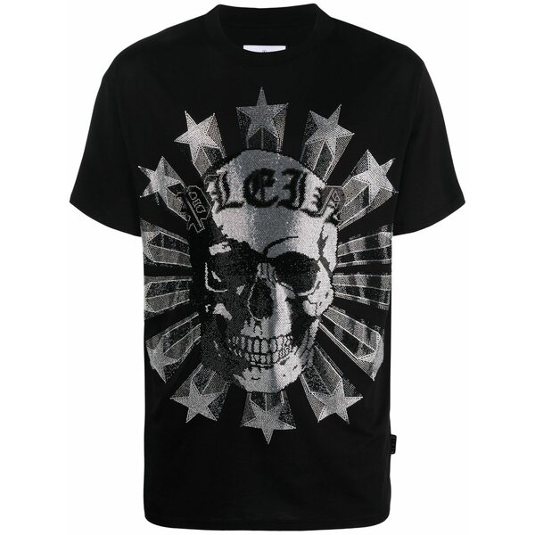 フィリップ飾り気のない メンズ ティーシャツ トップス Round neck t-shirt Black