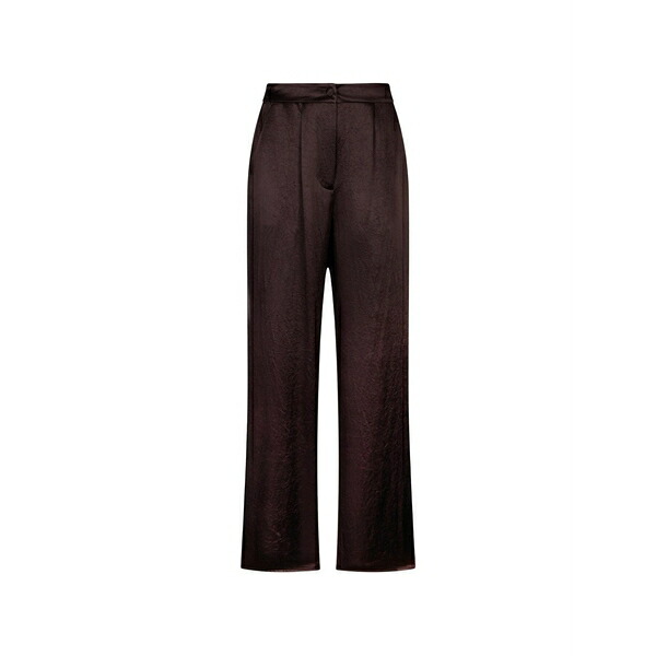 リュージョー レディース カジュアルパンツ ボトムス Slit-satin trousers Brown｜asty