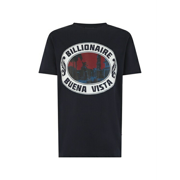 ビリオネア メンズ プルオーバー トップス Graphic crew-neck t-shirt Blue