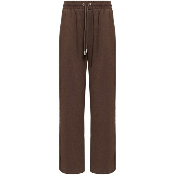 象牙色 メンズ 心地好いズボン下 ボトムス Embroidered-motif cotton track pants Brown
