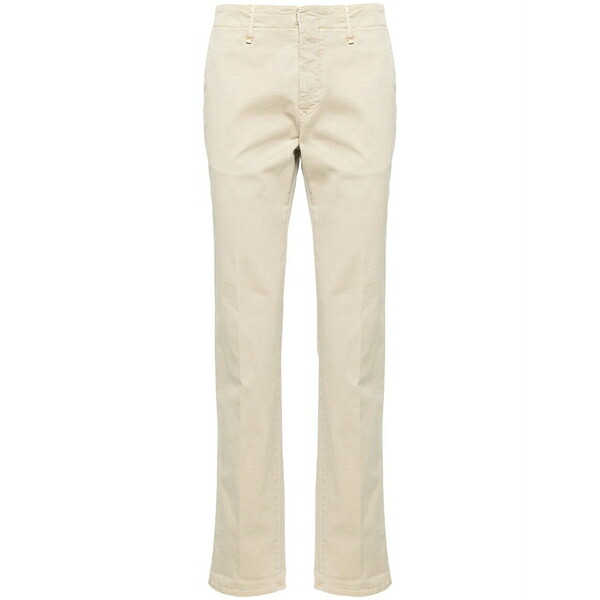 インコテックス メンズ 心地好いズボン下 ボトムス Mid-rise stretch-cotton straight-leg trousers Neutrals
