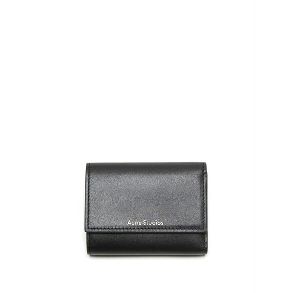 アクネ ストゥディオズ メンズ 金入れ 付属物 Tri-fold leather wallet Black
