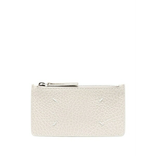 マルタンマルジェラ メンズ 金入れ 付属物 Four-stitch leather card holder Neutrals