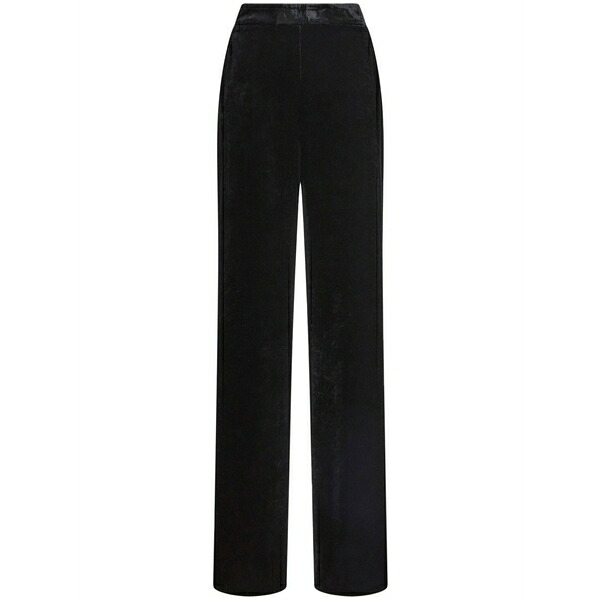 エトロ レディース カジュアルパンツ ボトムス Velvet straight-leg trousers Black｜asty