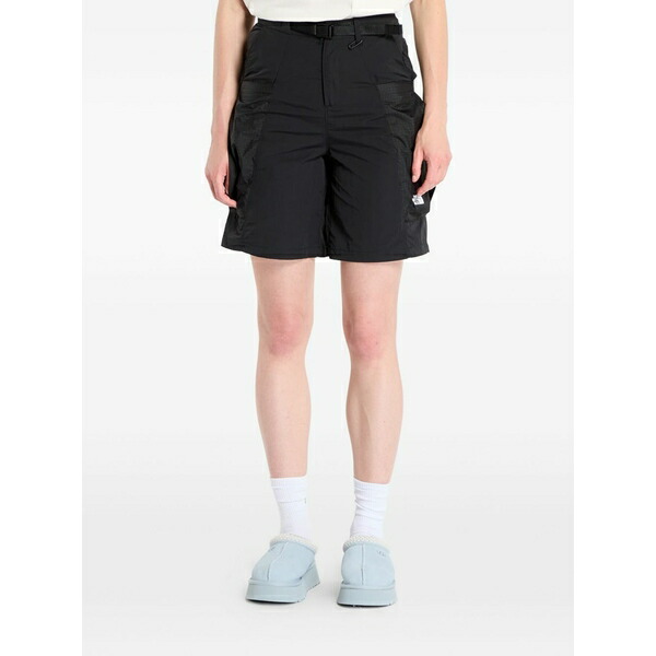 北の方人間の顔 レディース 心地よいズボン下 ボトムス Belted shorts Black